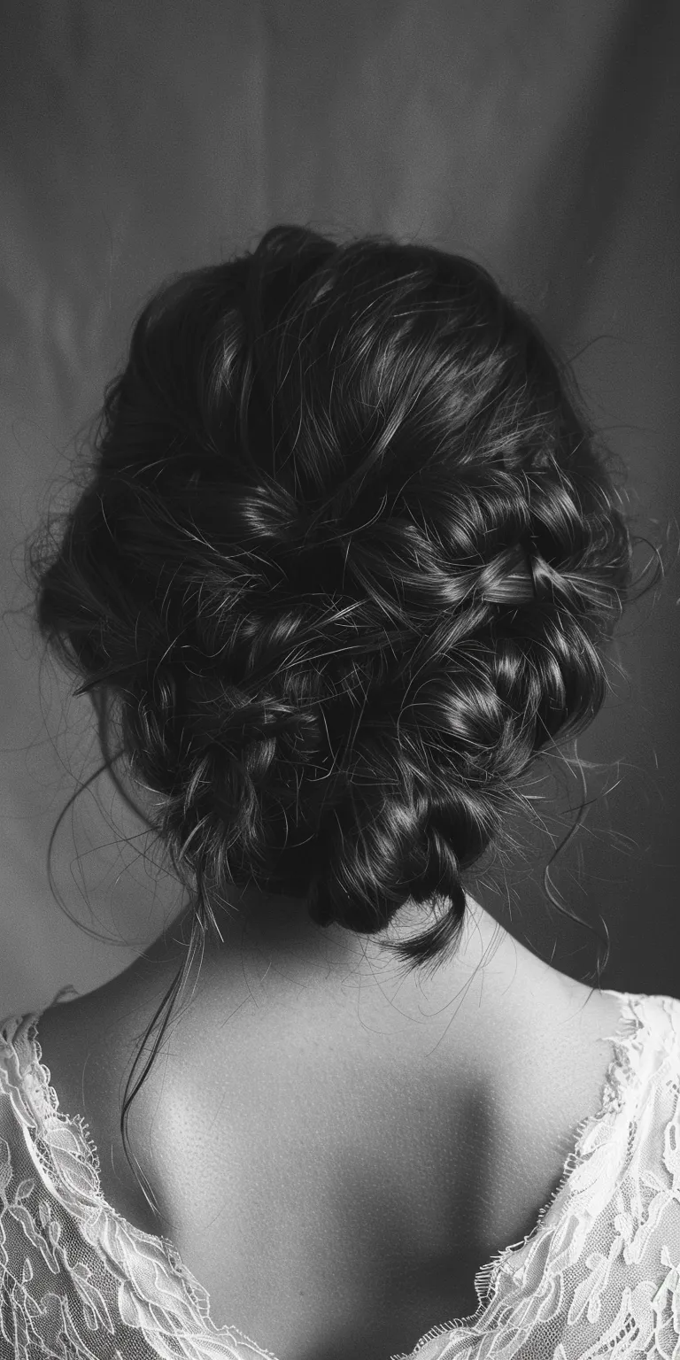 hair stylist Milkmaid braid, Chignon, Updo, French Waterfall braids