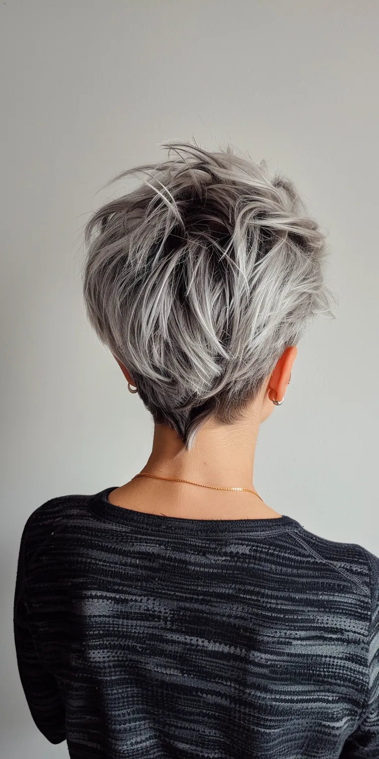 short shag hairstyles Asymmetric cut, Pixie Feathered hair, Pompadour, Layered hair