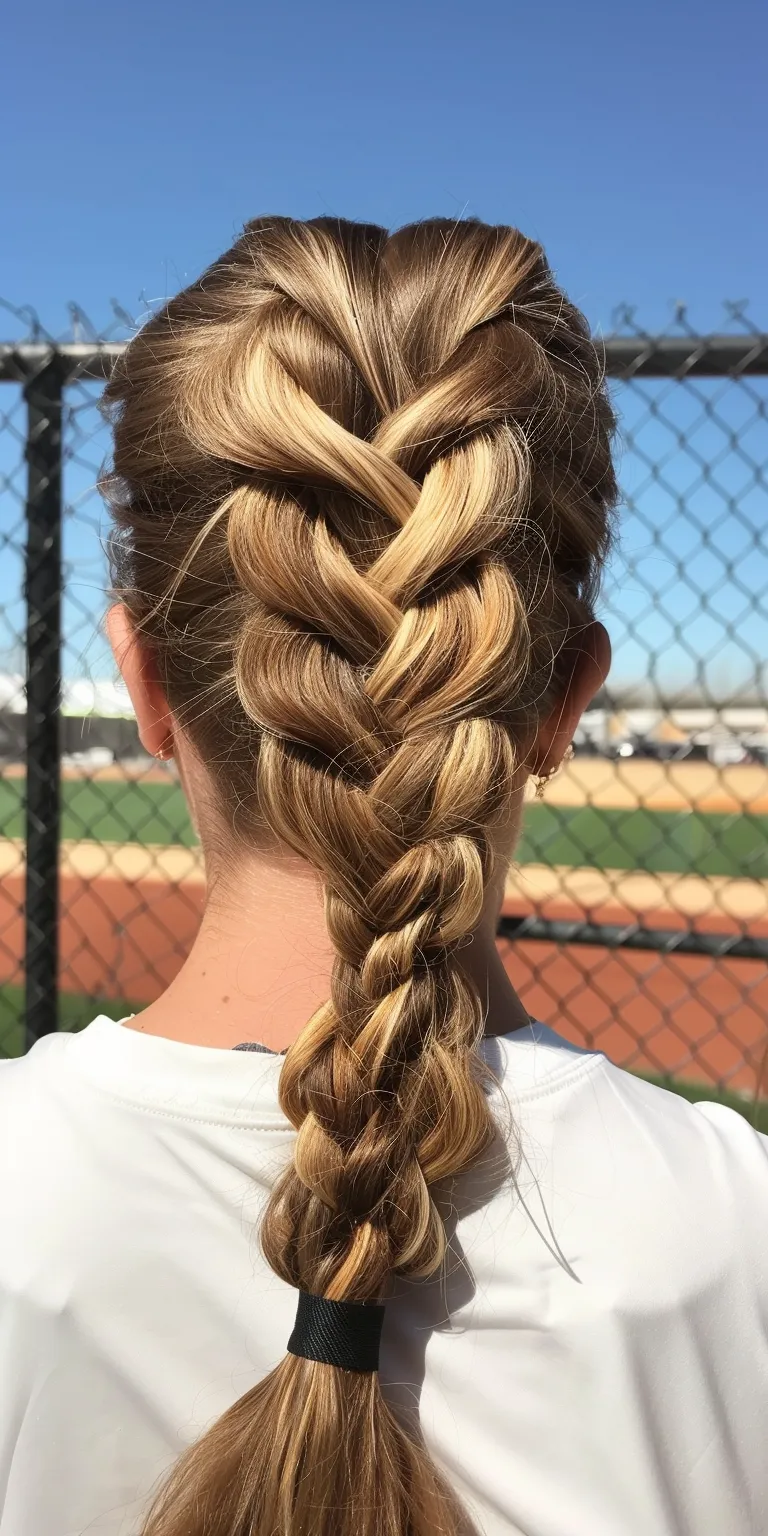 softball hairstyles Braid, Waterfall braids, French braid, Boho Milkmaid braid