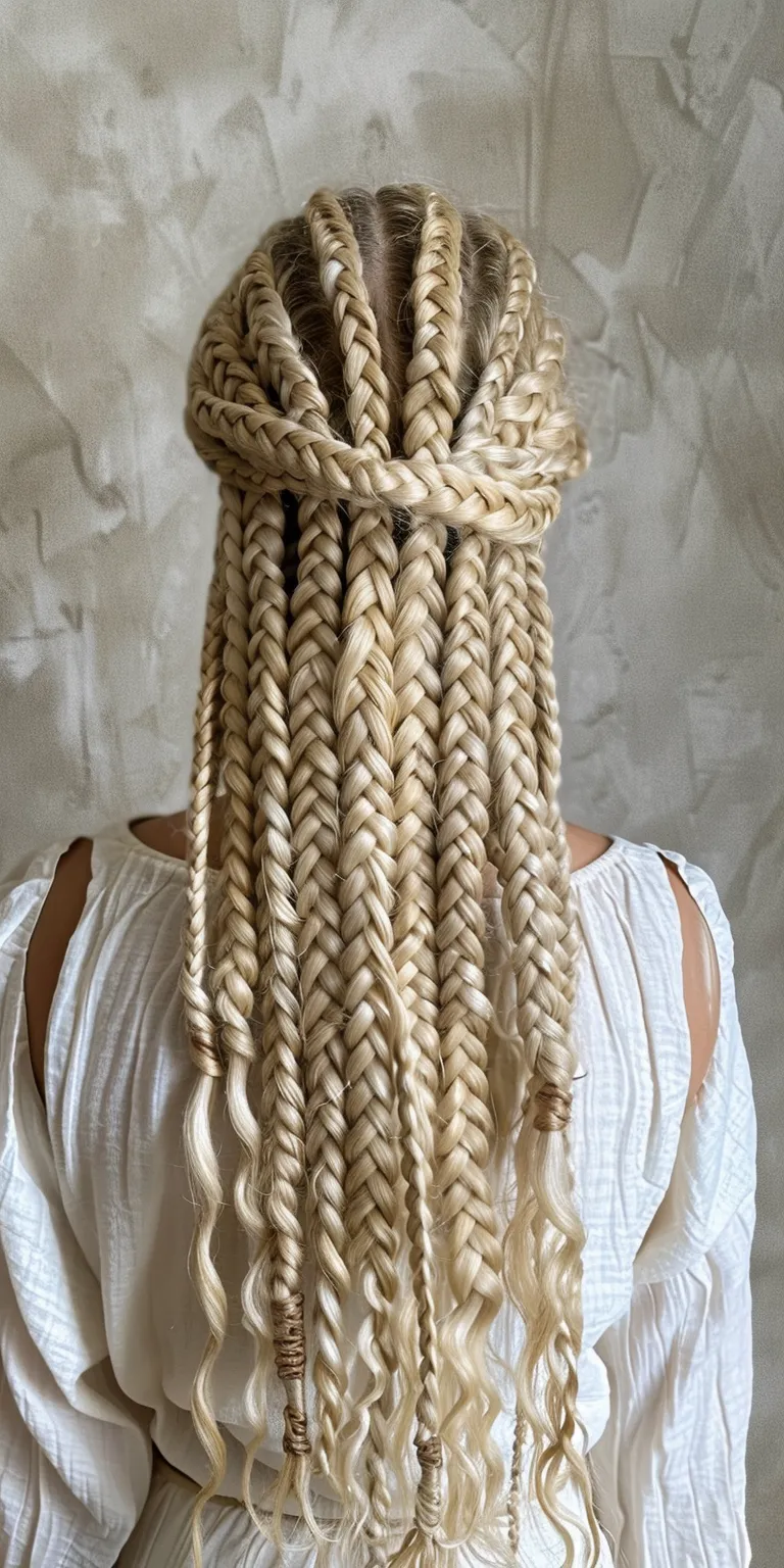 blonde box braids Boho braids, Waterfall Hair twists, Braid, French braid