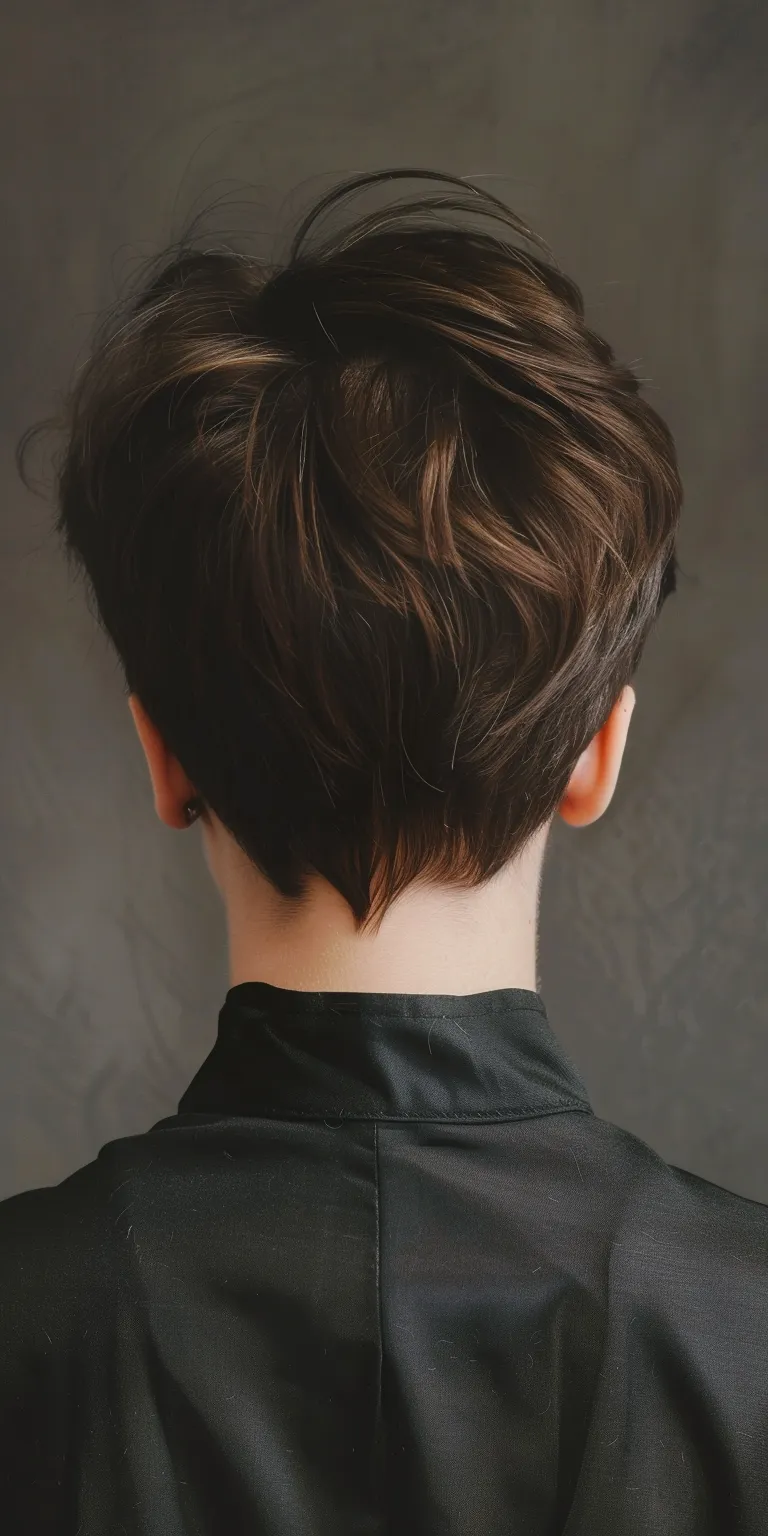 pixie hair styles Asymmetric cut, Pompadour, Short brush Mullet, Layered