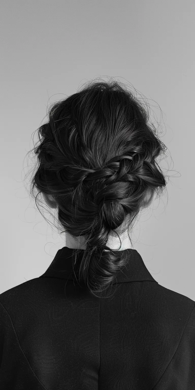 alt hairstyles Chignon, French braid, Updo, Milkmaid twist