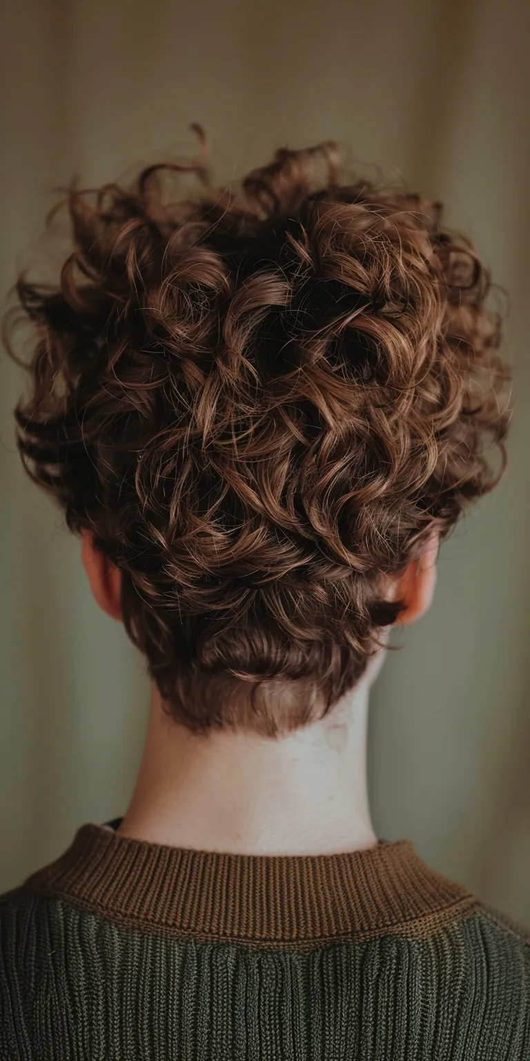 curly hairstyles for short hair Digital perm, Updo, Ringlets, Curly hair, Milkmaid braid