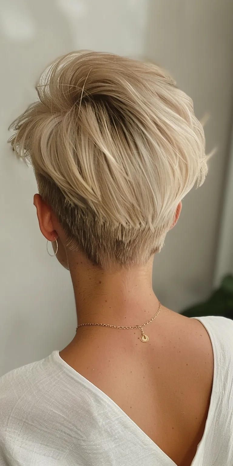 long pixie haircuts Asymmetric cut, Pixie Layered hair, Chignon, French twist