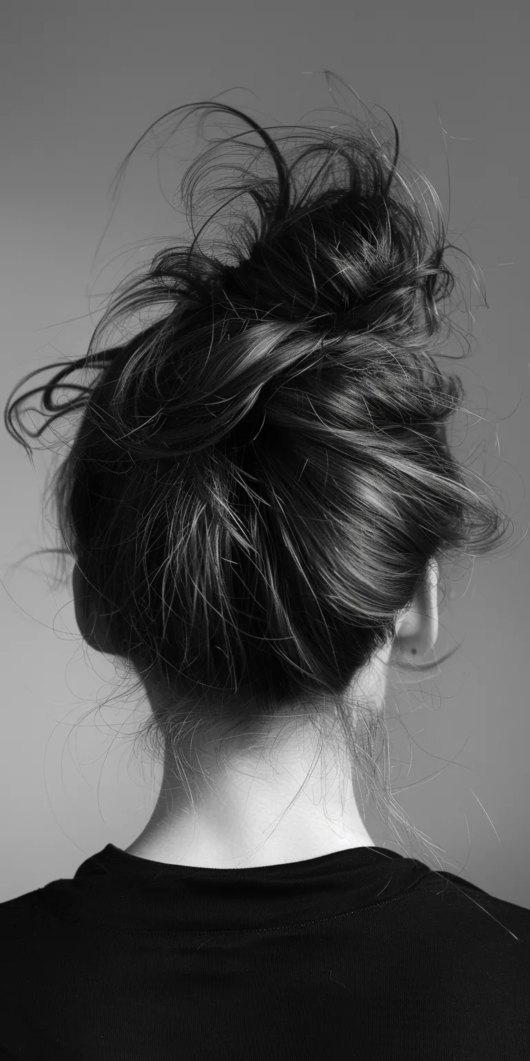 alternative hairstyles Chignon, Updo, Layered hair, Japanese women's hairstyles, Feathered hair