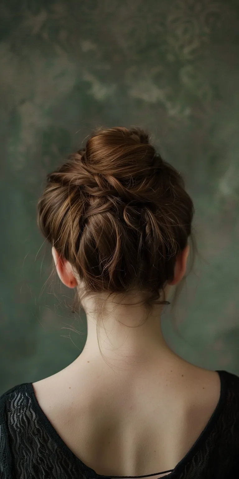 high bun hairstyles Updo, Ballerina bun, Chignon, Milkmaid braid, French twist