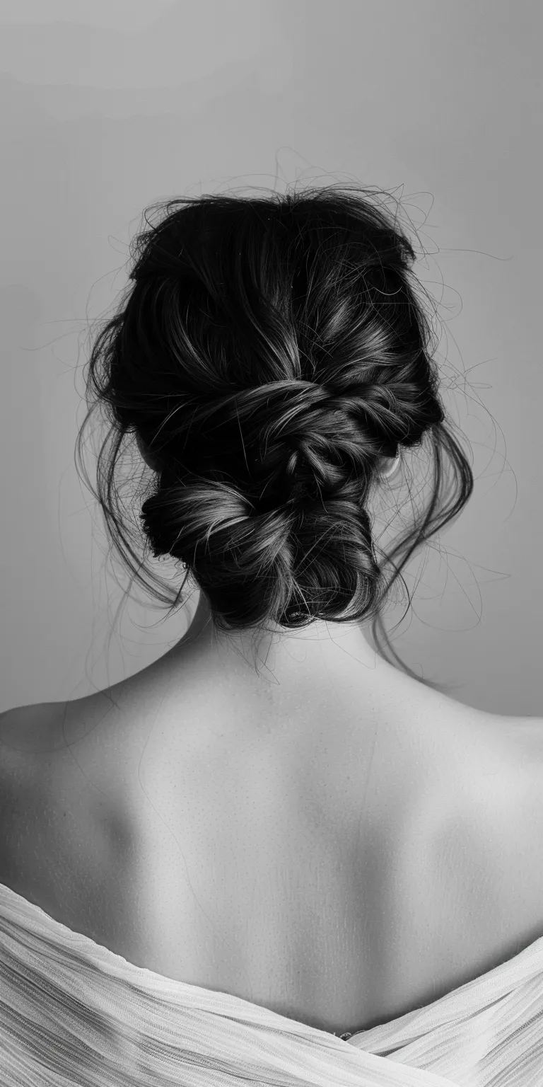 different hair styles Chignon, Updo, French braid, Milkmaid twist