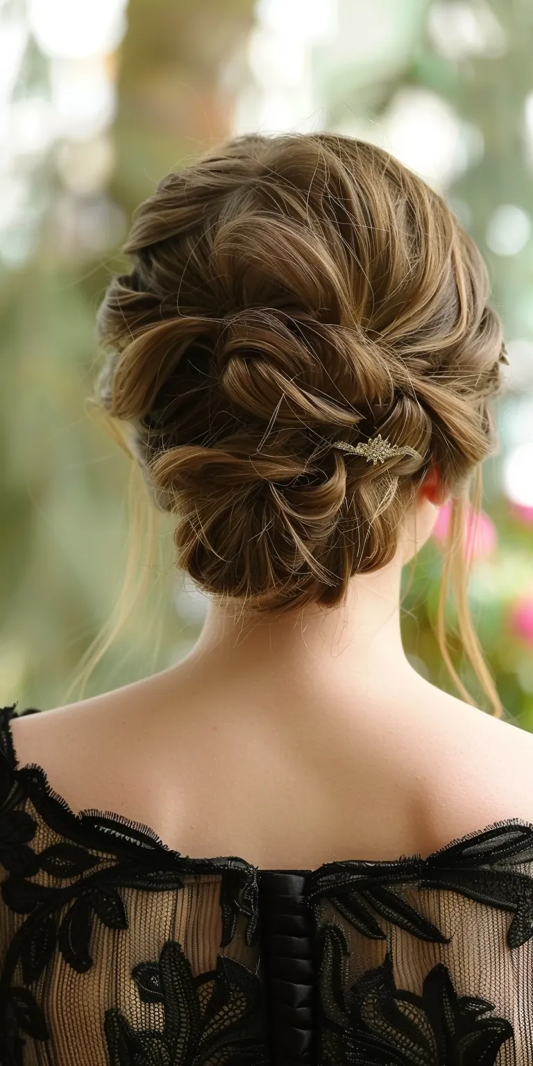 updo hairstyles for long hair Chignon, Updo, French braid, twist, Milkmaid braid