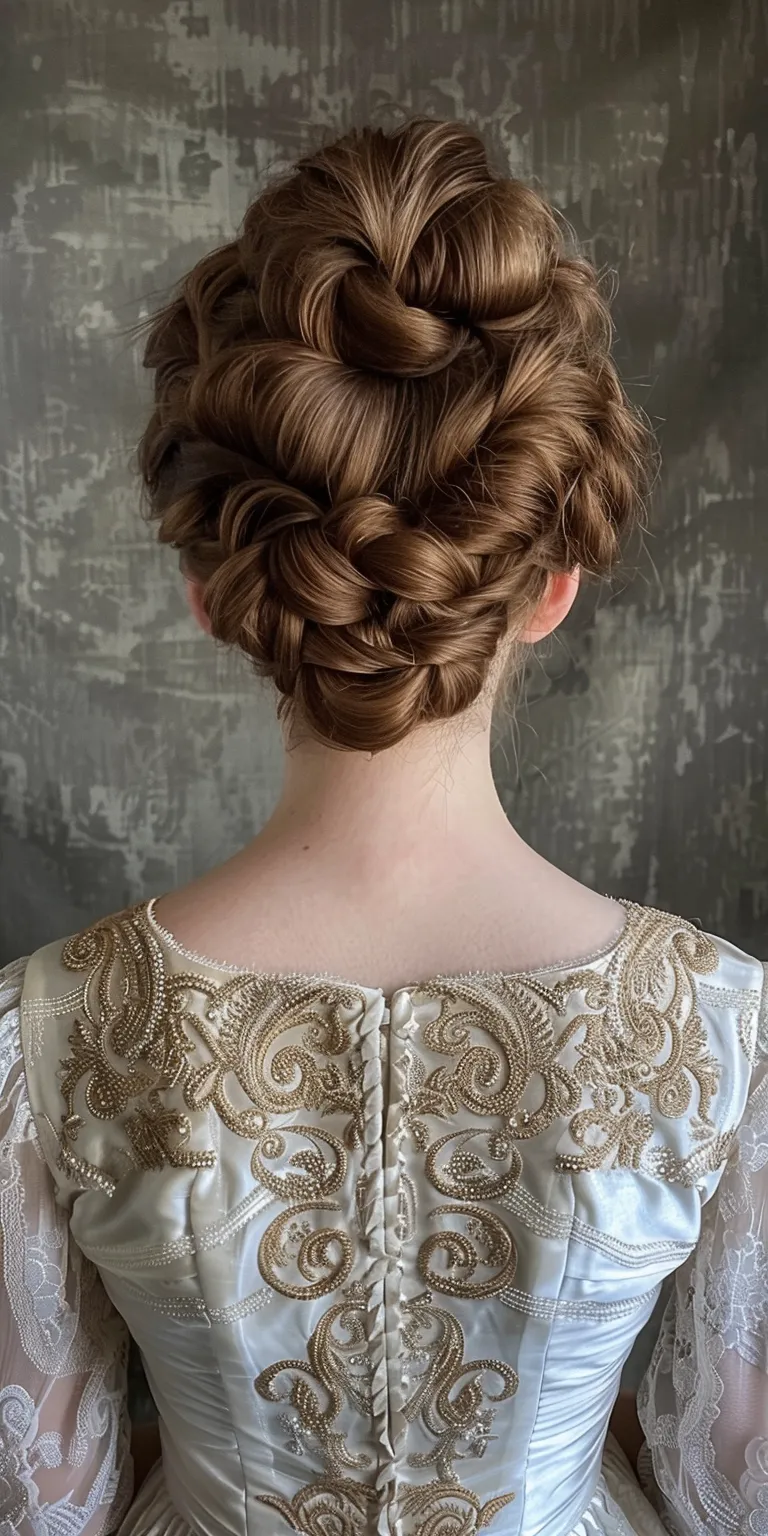 regency hairstyles Updo, Milkmaid braid, Chignon, French twist, braid