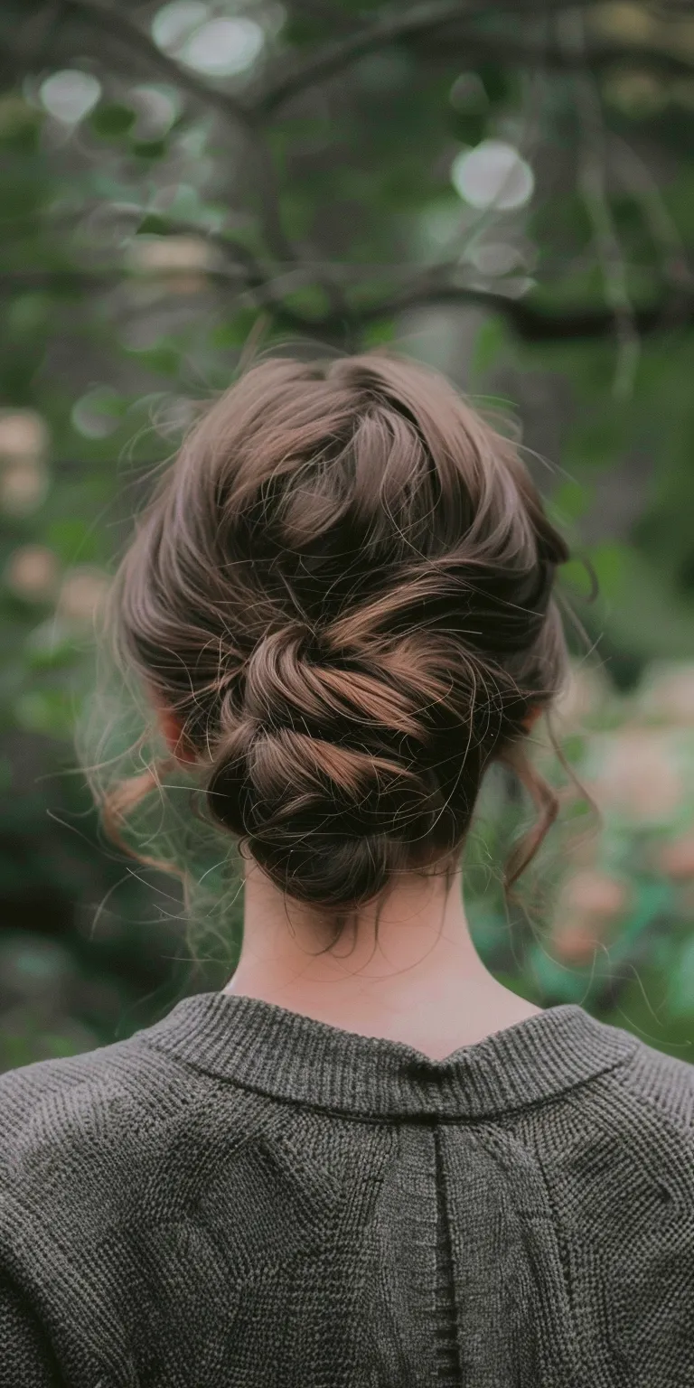 blowout hairstyle Updo, Chignon, Milkmaid braid, French twist