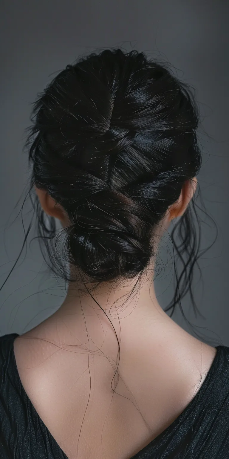 frontal hairstyles French braid, Chignon, twist, Waterfall braids, Milkmaid braid