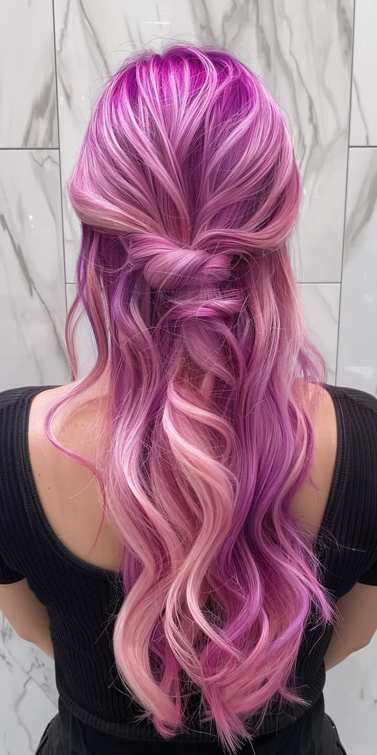 kawaii hairstyles Waterfall braids, Mermaid hair, Digital perm, French twist, Layered hair