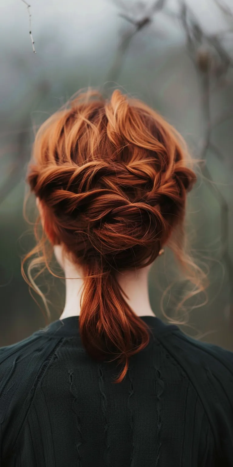 unique hairstyles Updo, Chignon, French braid, Milkmaid Braid