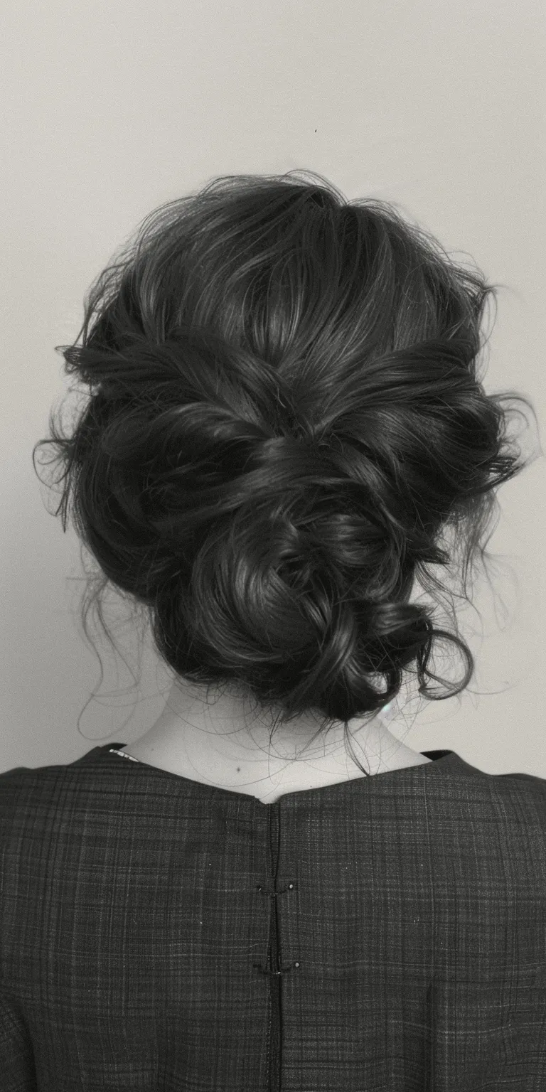 pomade hair Chignon, Updo, Milkmaid braid, French twist, braid