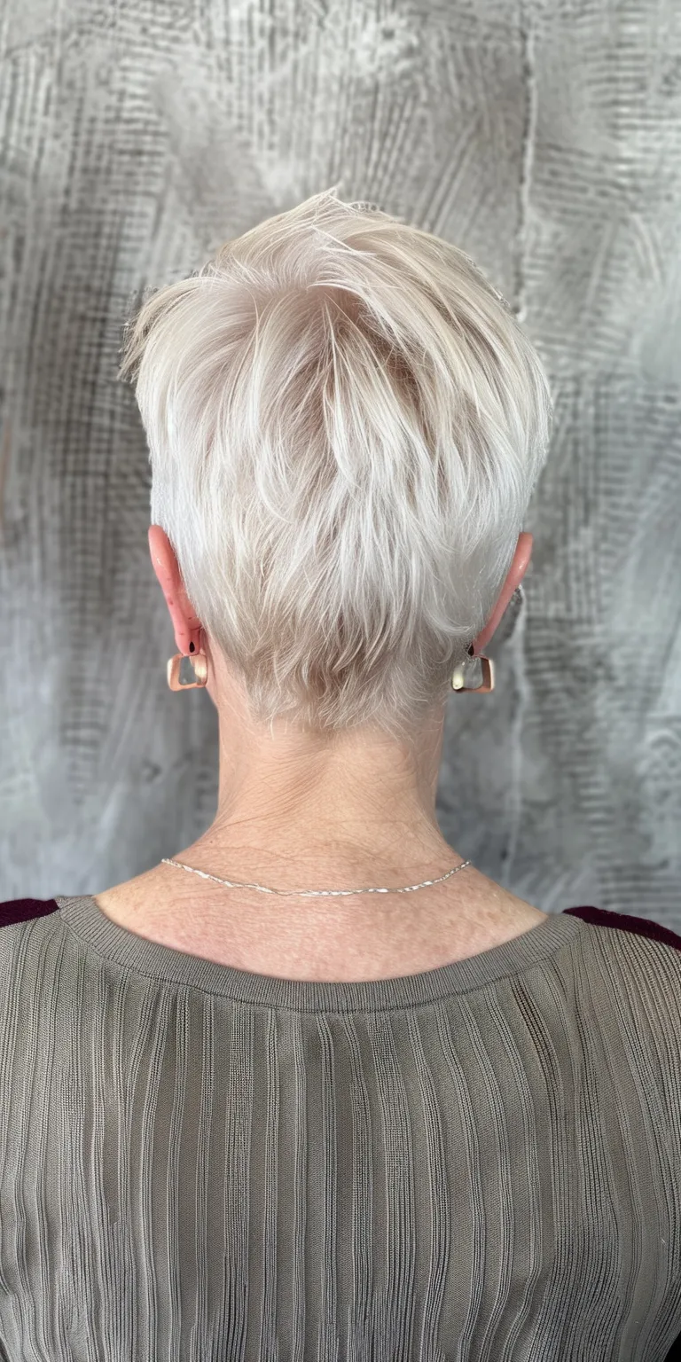 short hairstyles for women over 50 Asymmetric cut, Short brush Pixie Digital perm, Butterfly haircut