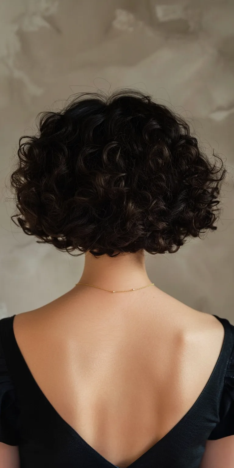 short curls Digital perm, Asymmetric cut, Ringlets, Short brush Japanese women's hairstyles