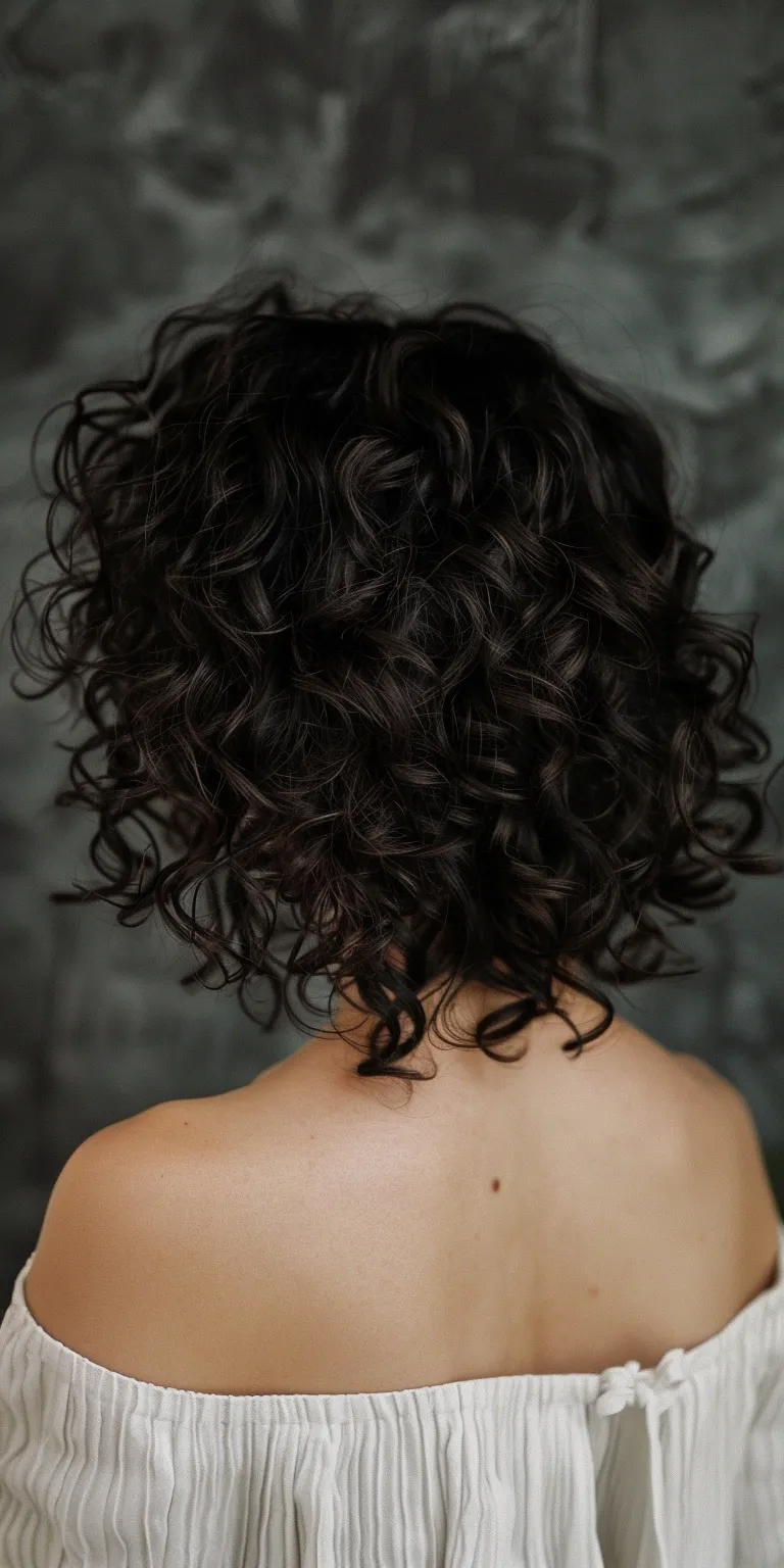 shoulder length curly hairstyles Digital perm, Curly hair, Asymmetric cut, Ringlets, Kinky hair