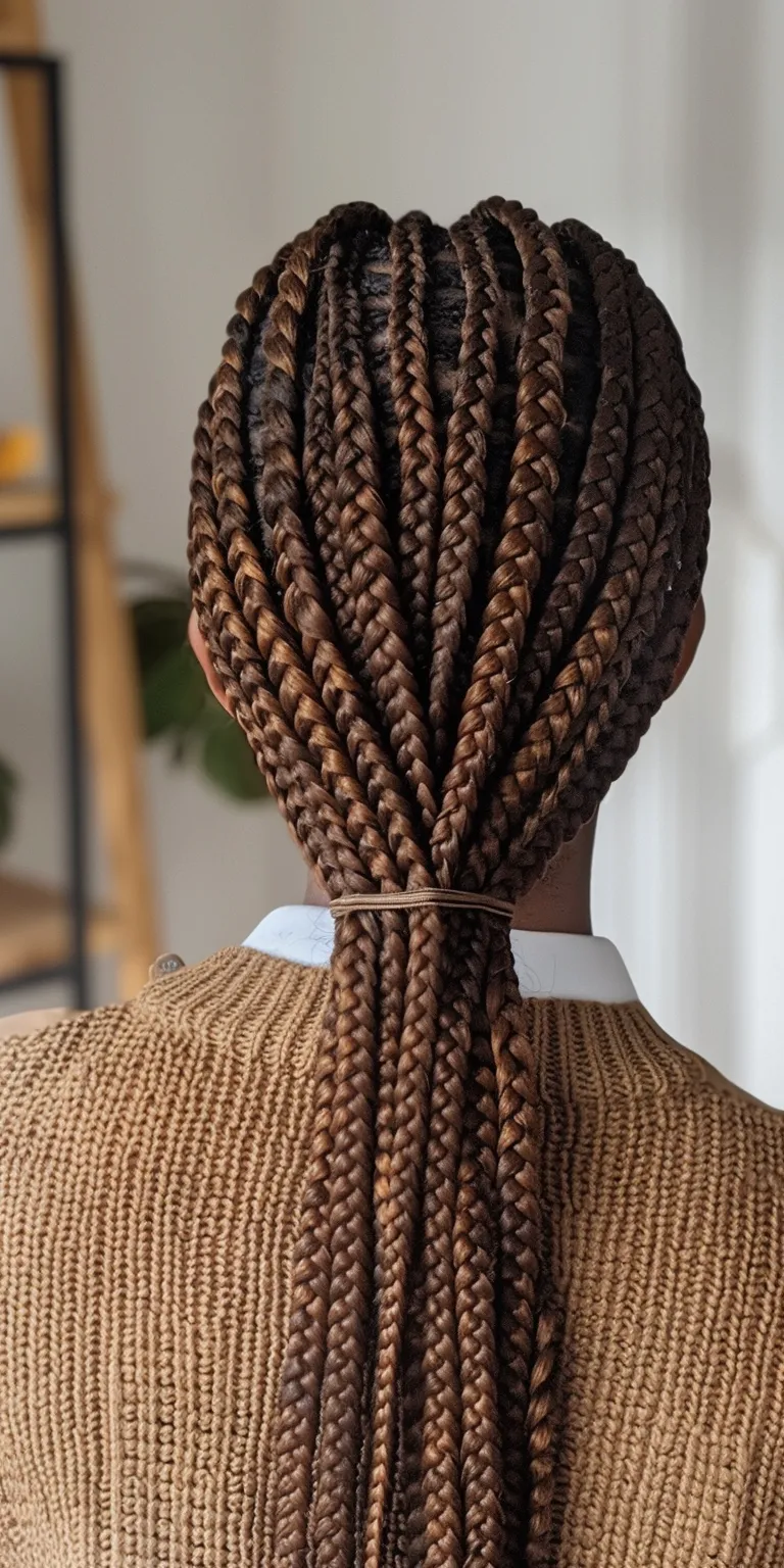 brown box braids Hair twists, Crochet braids, French twist, Waterfall Boho