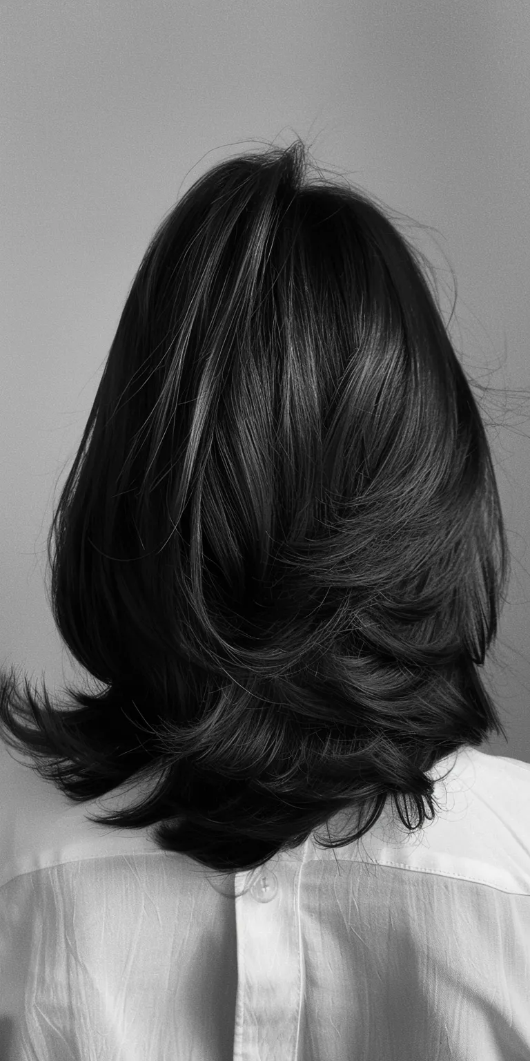 layered haircuts for women Asymmetric cut, Layered hair, Chignon, Bob Bouffant