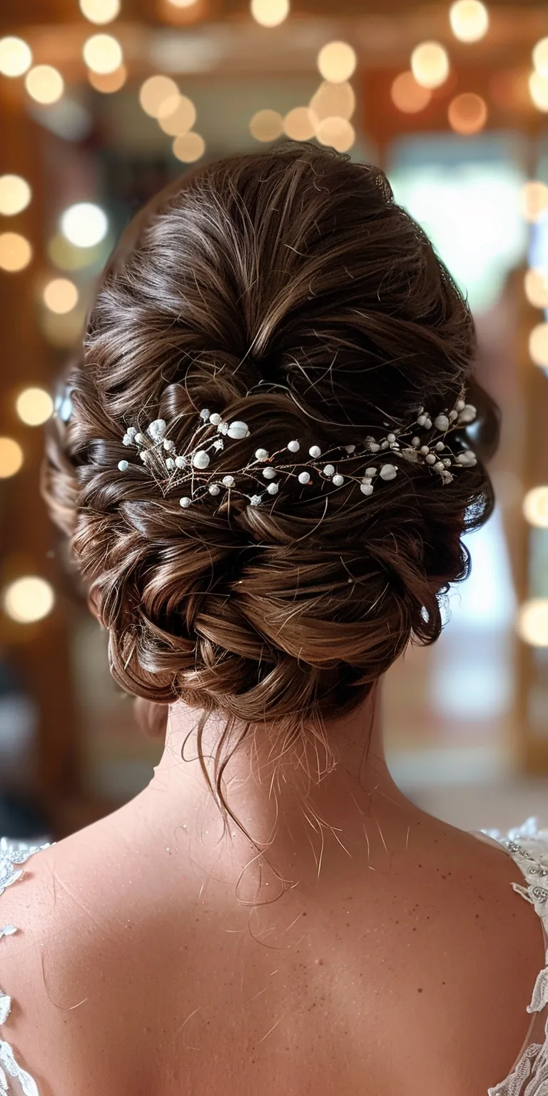 up hair styles for wedding Updo, Chignon, Milkmaid braid, Waterfall braids, Boho braids