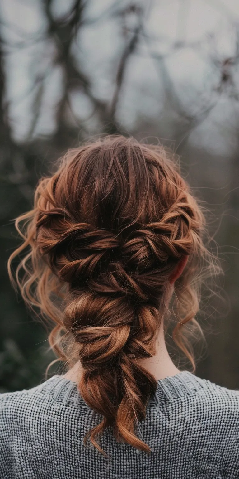 easy hairstyles for curly hair Updo, Chignon, Milkmaid braid, French twist, braid