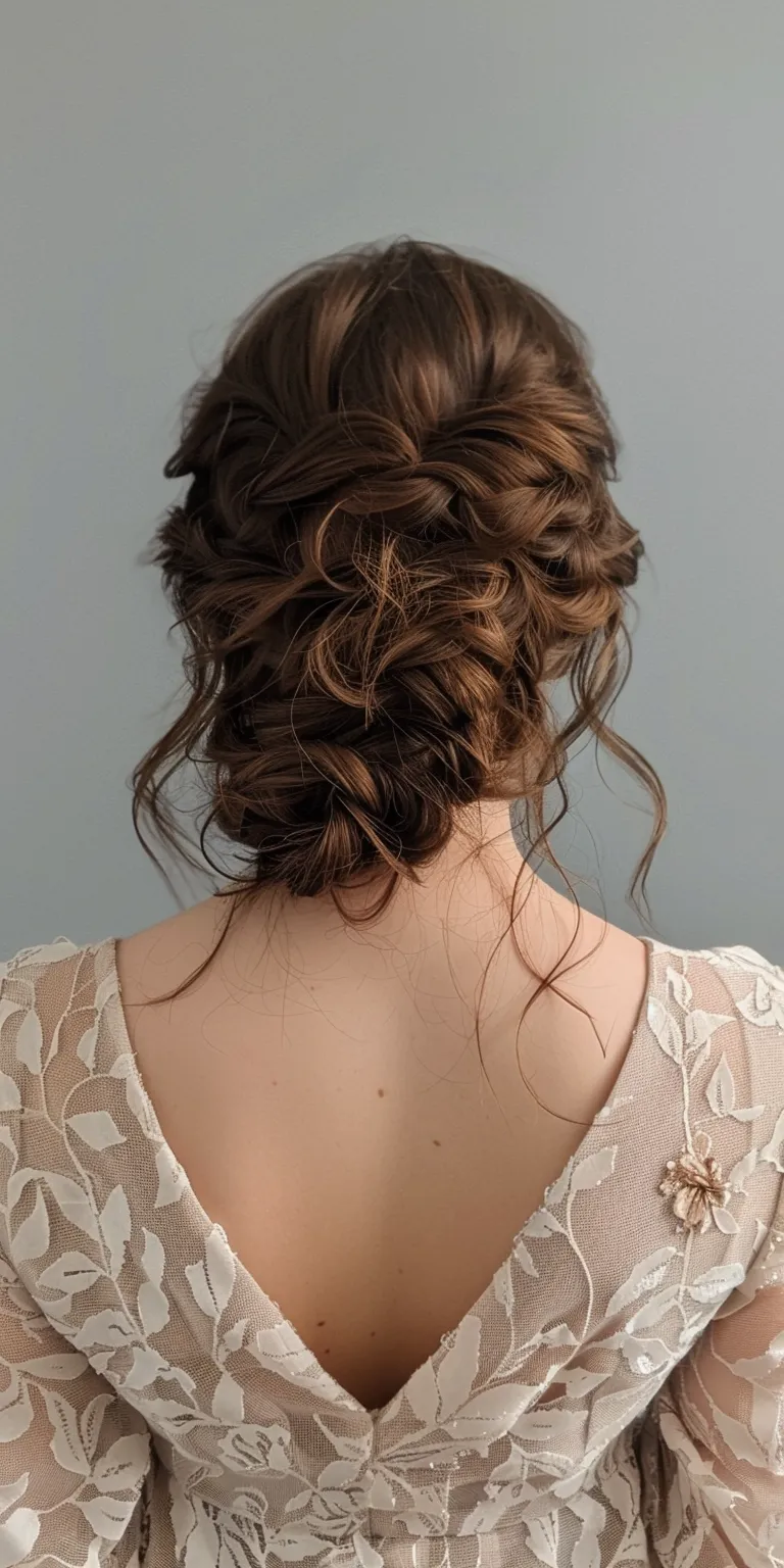 hoco hairstyles Updo, Milkmaid braid, Waterfall braids, French Digital perm