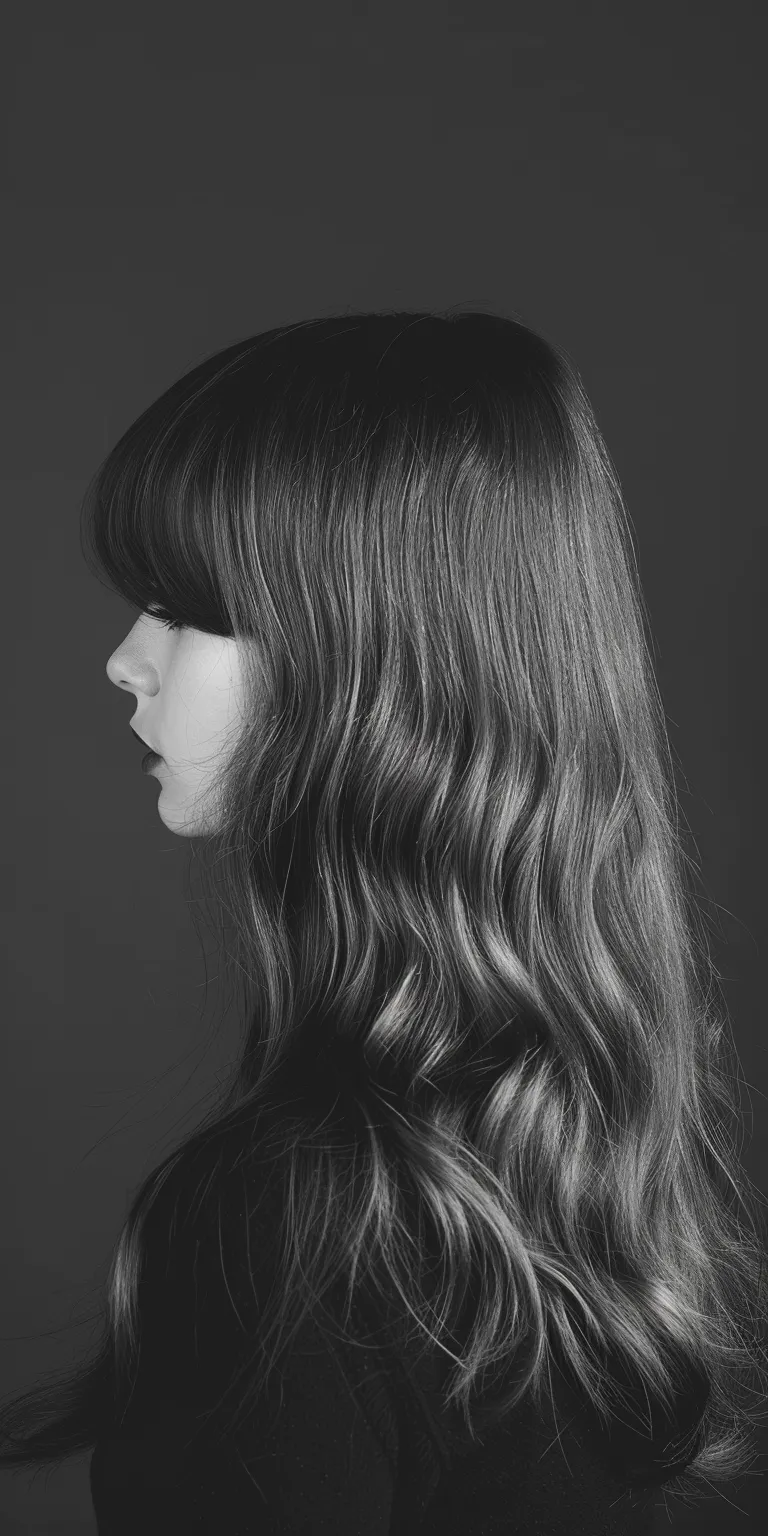 wispy bangs Layered hair, Asymmetric cut, Bangs, Digital perm, Japanese women's hairstyles