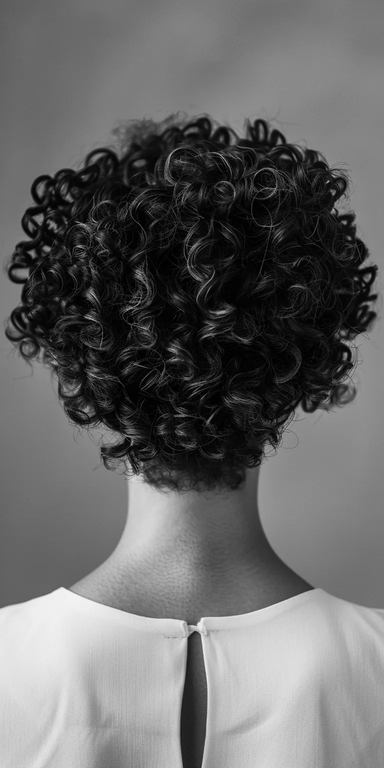 short curly haircuts for women Digital perm, Kinky hair, Asymmetric cut, Afro puffs, Finger wave