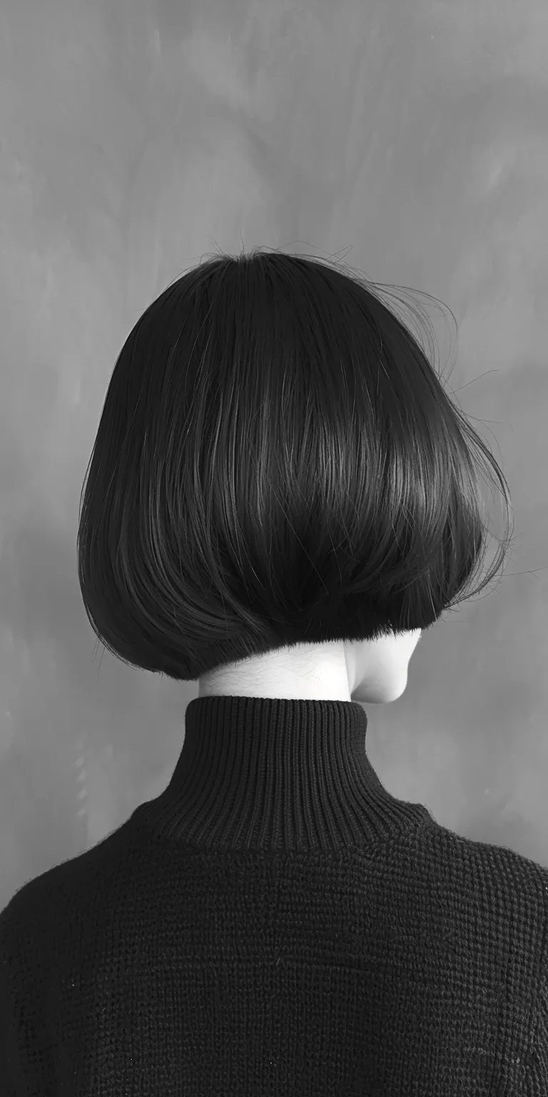 bob cuts Asymmetric cut, Bob Chignon, Japanese women's hairstyles, Pompadour