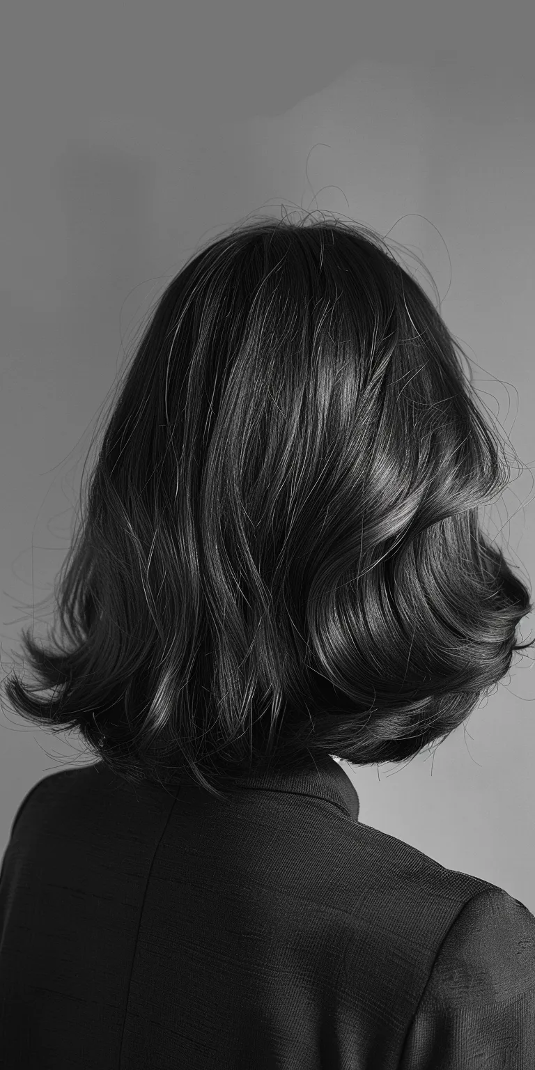 70s hairstyles women Asymmetric cut, Bob Layered hair, Chignon, Finger wave