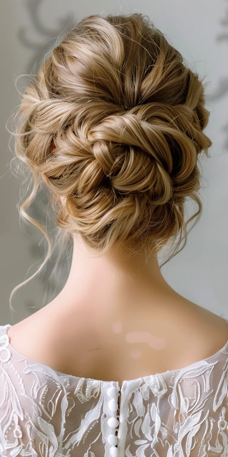 updo hairstyles for wedding Waterfall braids, Updo, Chignon, French braid, Milkmaid braid