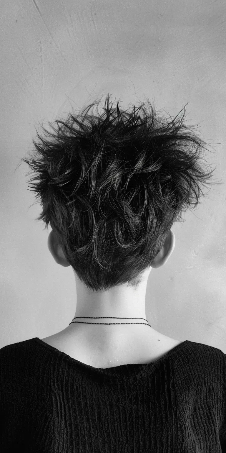 spiky hairstyle Asymmetric cut, Pixie Pompadour, Chignon, Bouffant