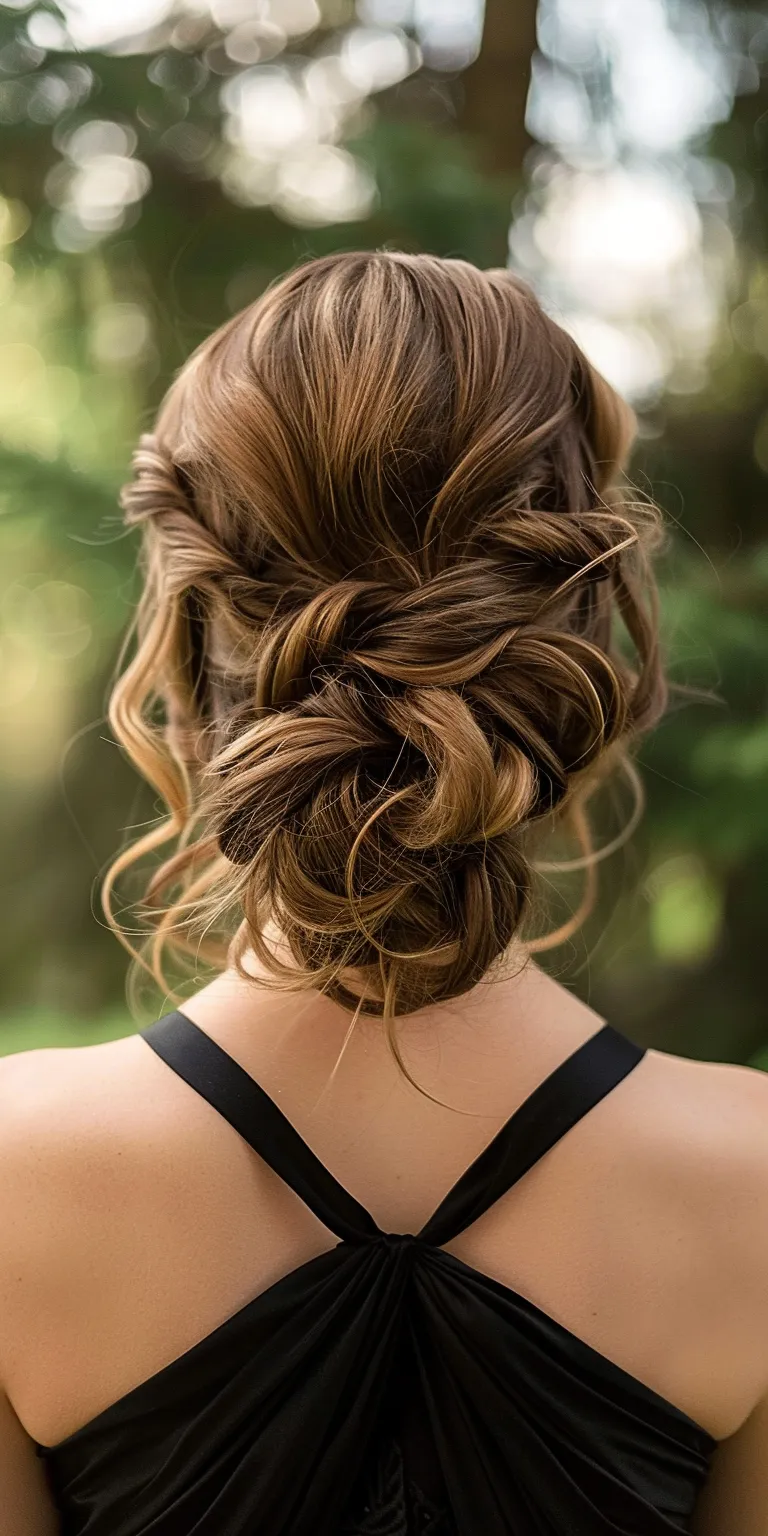 wedding hairstyles for bridesmaids Updo, Chignon, Milkmaid braid, French twist, Ballerina bun