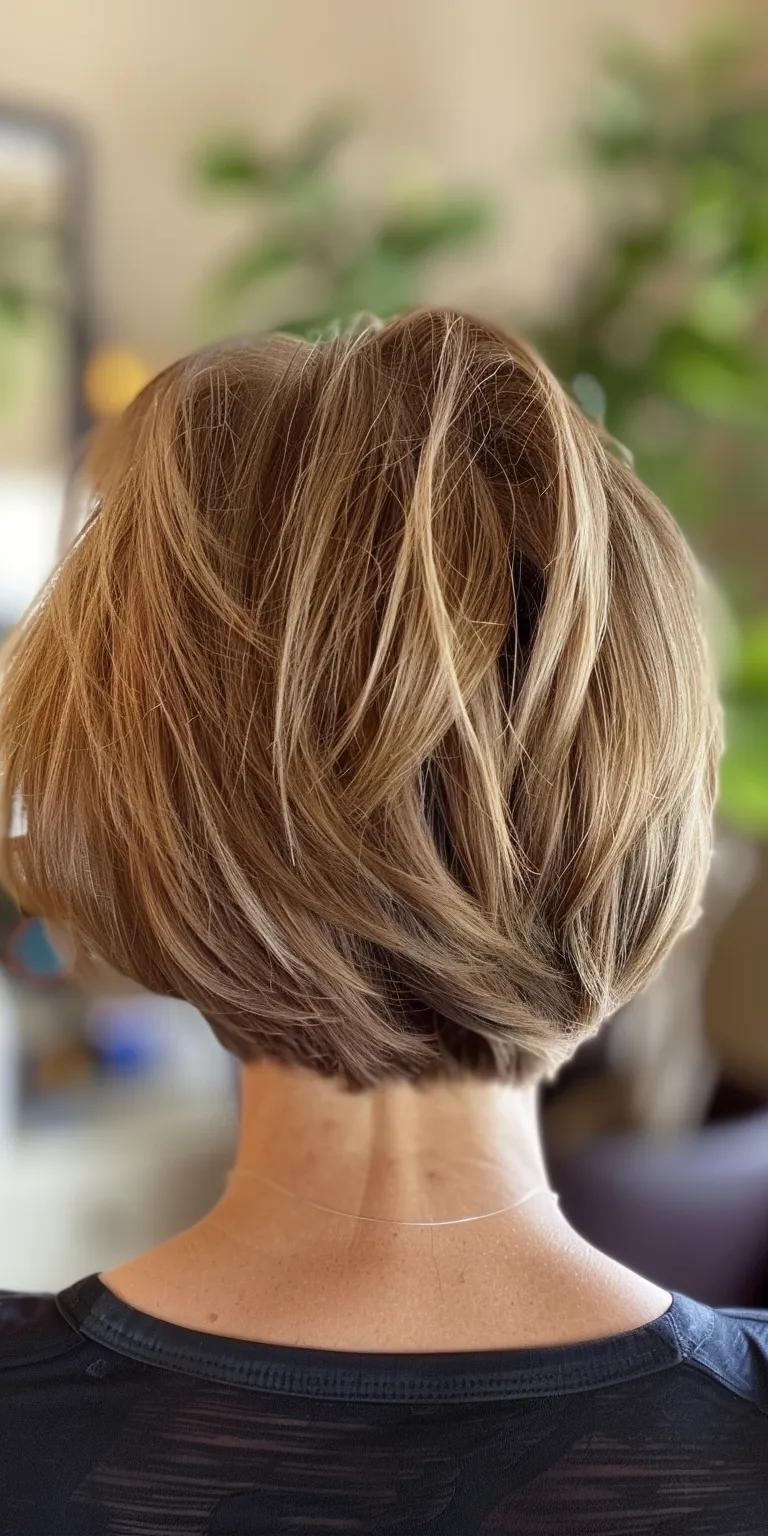 short layered bob hairstyles Updo, Asymmetric cut, Layered hair, French twist, Chignon