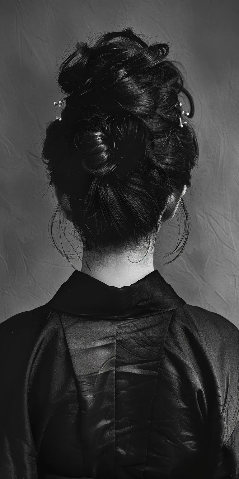 samurai hairstyle Updo, Chignon, Japanese women's hairstyles, Ballerina bun, French twist