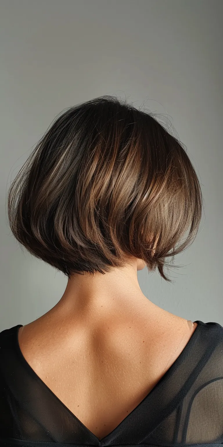 short layered bob hairstyles Asymmetric cut, Bob Pixie Short brush Chignon