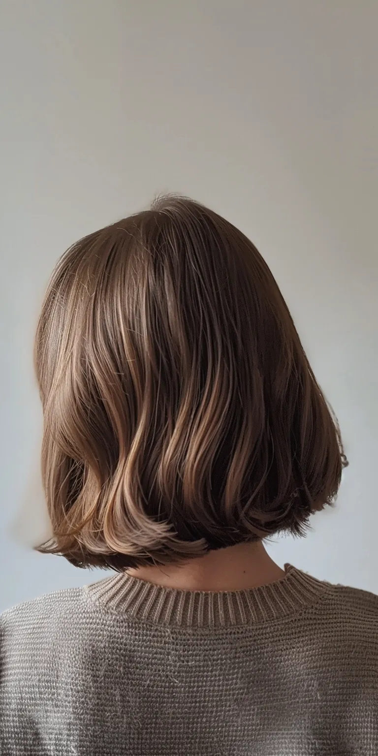 medium haircuts for women Asymmetric cut, Short brush Bob Layered hair, Digital perm