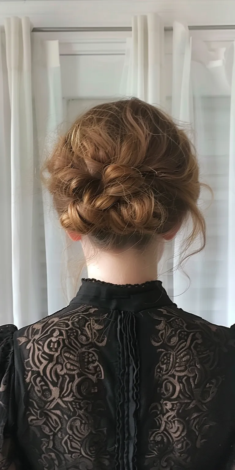 victorian hairstyles Updo, Ballerina bun, Milkmaid braid, French twist, Chignon