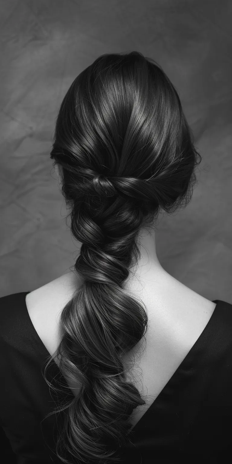 side parting hairstyles female French braid, Chignon, twist, Waterfall braids, Braid