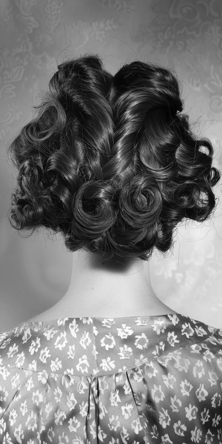 50s hairstyles women Finger wave, Updo, Chignon, Milkmaid braid, Digital perm