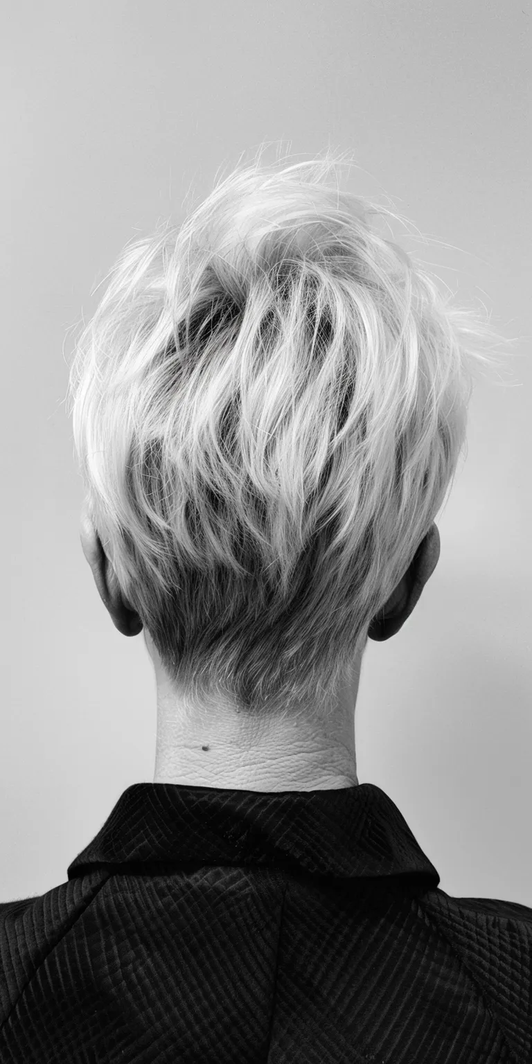 short choppy hairstyles Asymmetric cut, Short brush Pixie Pompadour, Digital perm