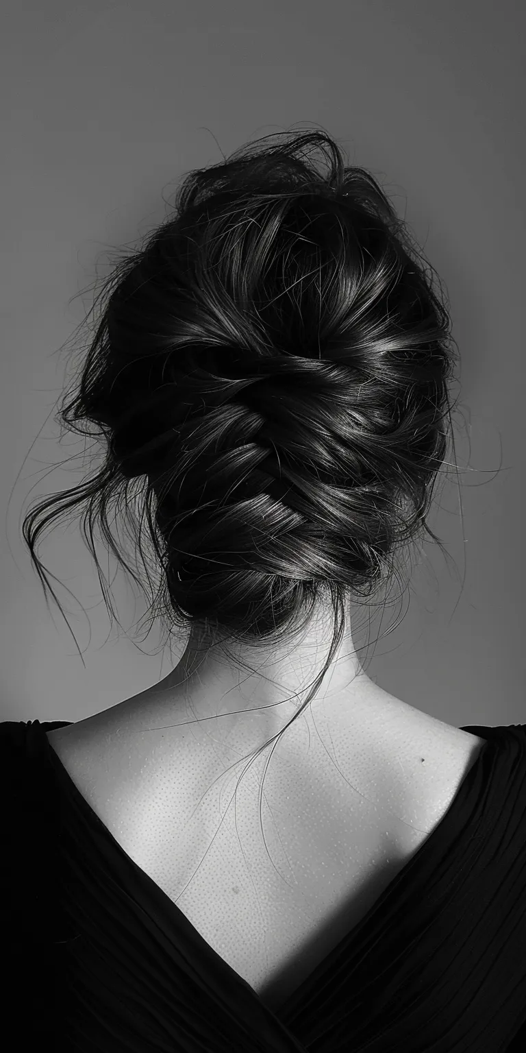 hairstyles for fine hair Chignon, French braid, Updo, Waterfall braids, twist