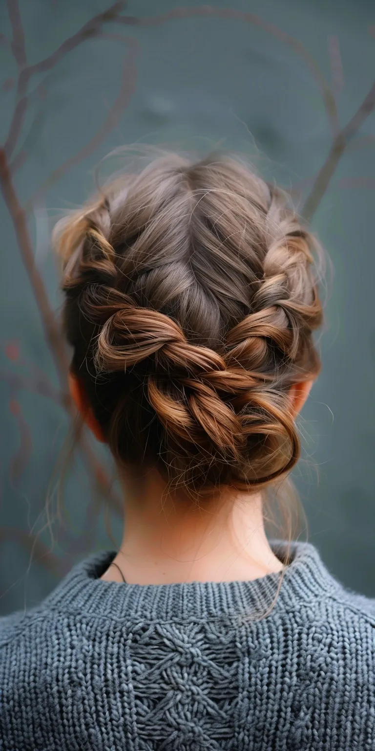 crown hairstyle Updo, Chignon, Milkmaid braid, French twist, braid