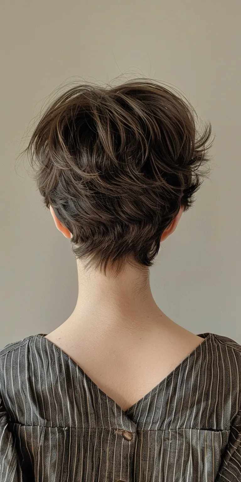 short hairstyles Asymmetric cut, Updo, Short brush French twist, Pixie cut