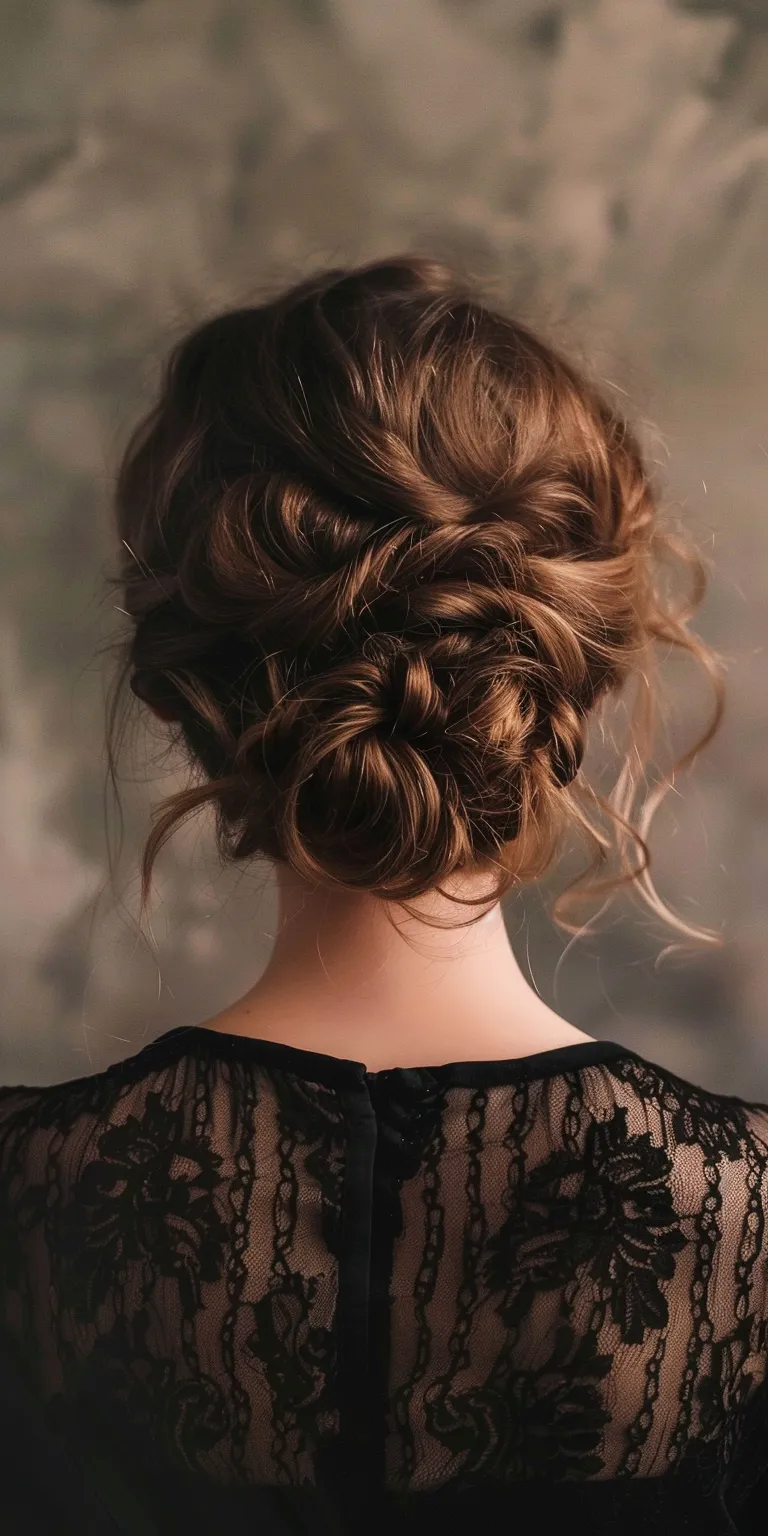 list of hair styles Updo, Chignon, Milkmaid braid, French twist