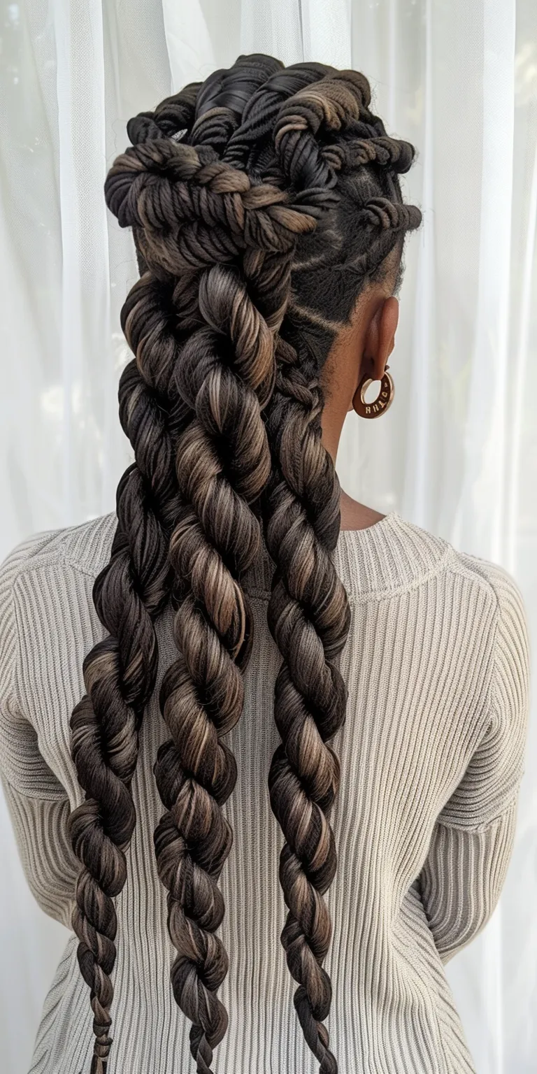 crochet braids hairstyles Waterfall braids, Hair twists, Boho French twist, Braid