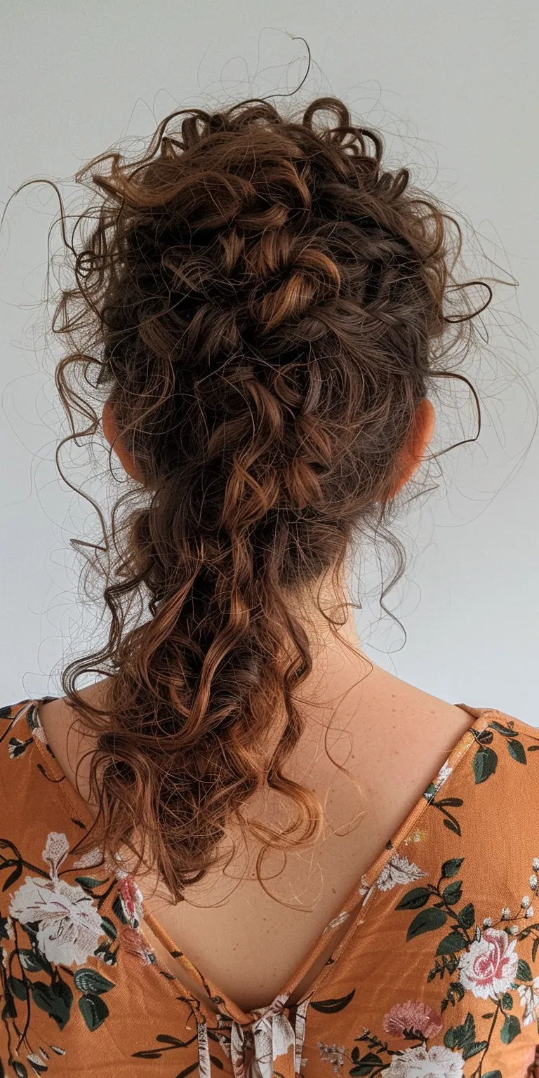 easy hairstyles for curly hair Milkmaid braid, Updo, French twist, Waterfall braids