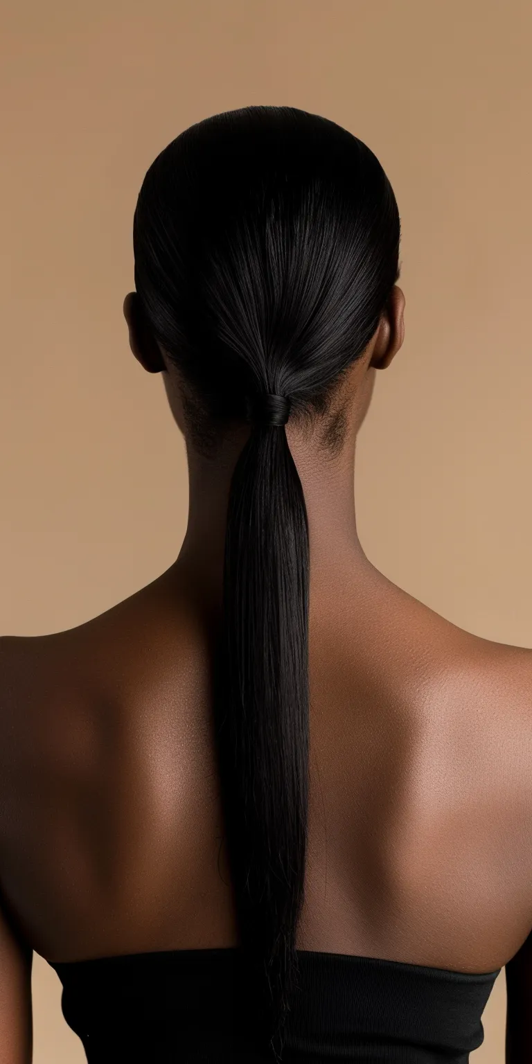 sleek ponytail hairstyles French twist, Chignon, Asymmetric cut, Ponytail, Tonsure