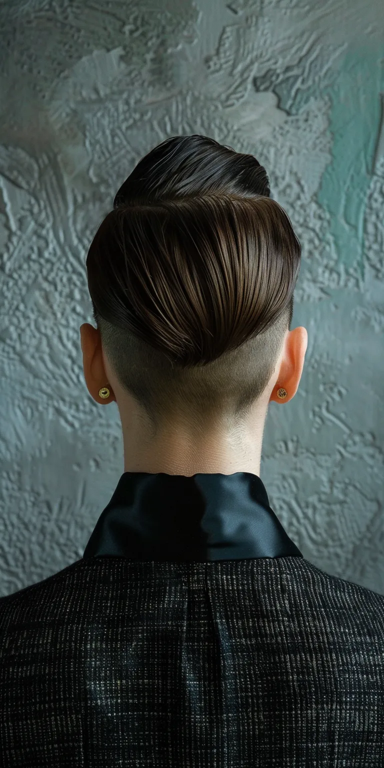 slick back fade Pompadour, Asymmetric cut, Butterfly haircut, Tonsure, Short brush cut