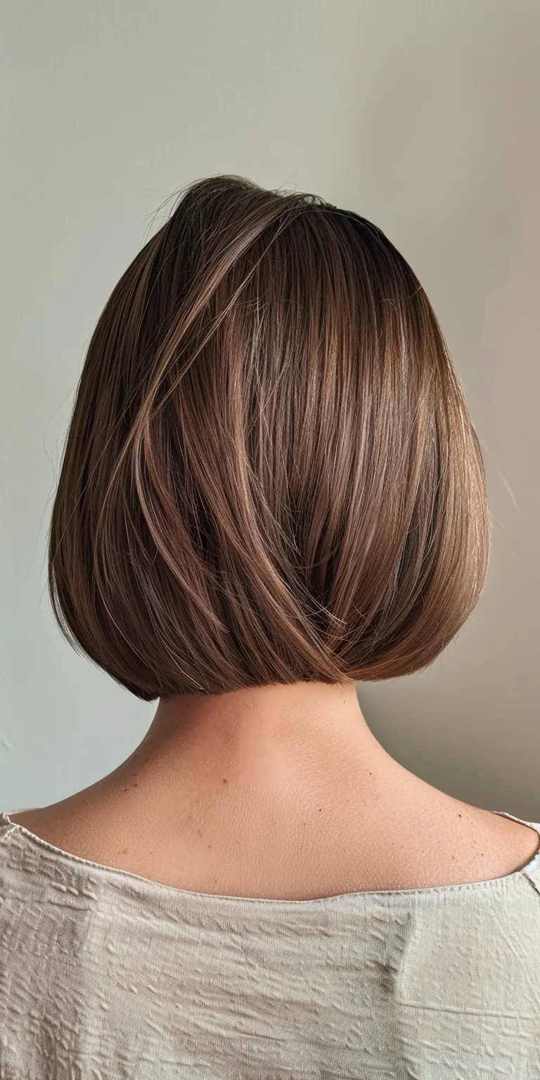 hair cutting style Asymmetric cut, Bob Short brush Layered hair, Professional cut